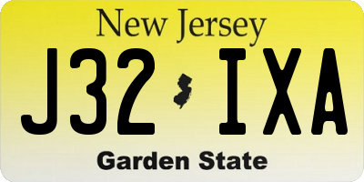 NJ license plate J32IXA
