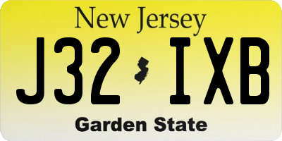 NJ license plate J32IXB