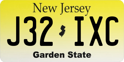 NJ license plate J32IXC