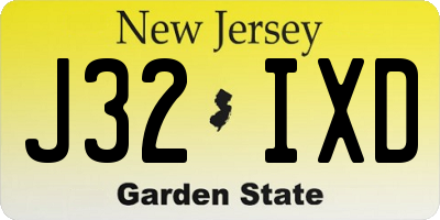 NJ license plate J32IXD