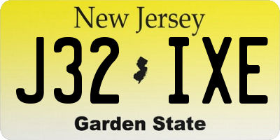 NJ license plate J32IXE