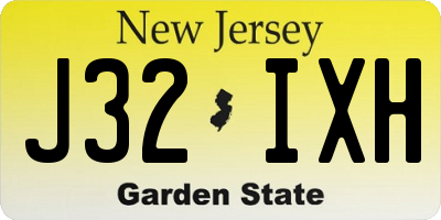 NJ license plate J32IXH