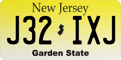 NJ license plate J32IXJ