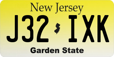 NJ license plate J32IXK