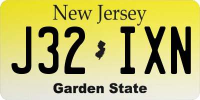 NJ license plate J32IXN