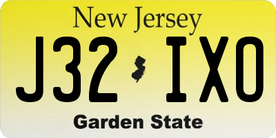 NJ license plate J32IXO