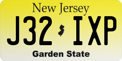 NJ license plate J32IXP
