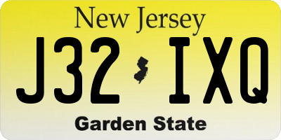 NJ license plate J32IXQ