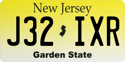 NJ license plate J32IXR
