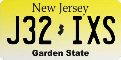 NJ license plate J32IXS