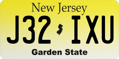 NJ license plate J32IXU