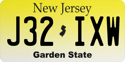 NJ license plate J32IXW