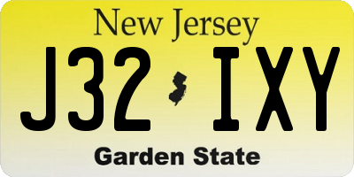 NJ license plate J32IXY