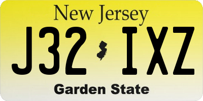 NJ license plate J32IXZ