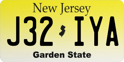 NJ license plate J32IYA