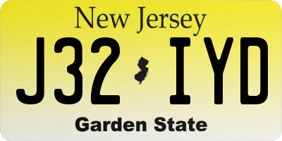 NJ license plate J32IYD