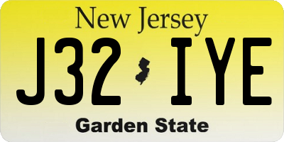 NJ license plate J32IYE