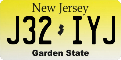 NJ license plate J32IYJ