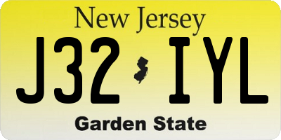 NJ license plate J32IYL