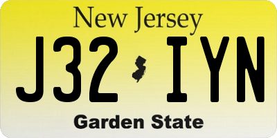 NJ license plate J32IYN