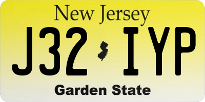NJ license plate J32IYP