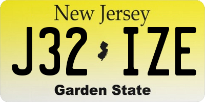 NJ license plate J32IZE