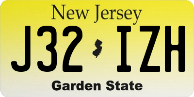 NJ license plate J32IZH