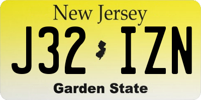NJ license plate J32IZN