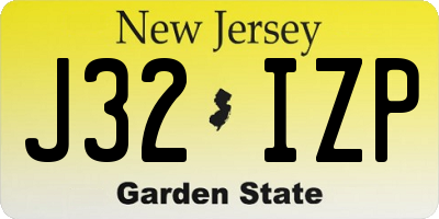 NJ license plate J32IZP