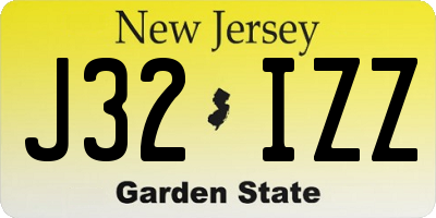 NJ license plate J32IZZ