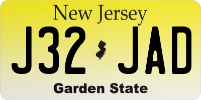 NJ license plate J32JAD