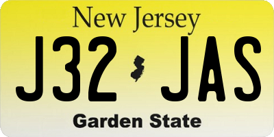 NJ license plate J32JAS