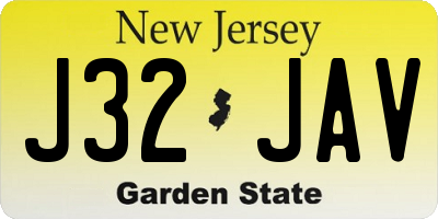 NJ license plate J32JAV