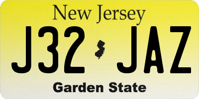 NJ license plate J32JAZ