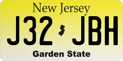 NJ license plate J32JBH