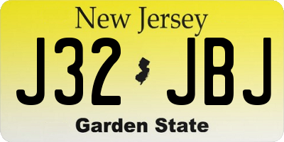 NJ license plate J32JBJ