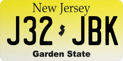 NJ license plate J32JBK
