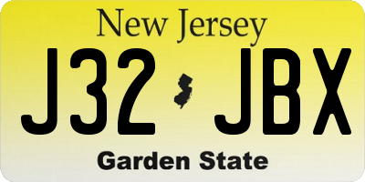 NJ license plate J32JBX