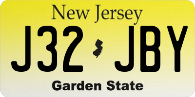 NJ license plate J32JBY