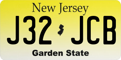 NJ license plate J32JCB