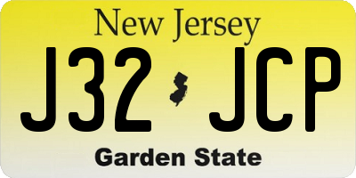 NJ license plate J32JCP
