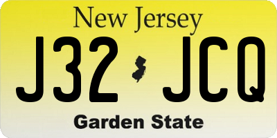 NJ license plate J32JCQ