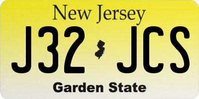 NJ license plate J32JCS