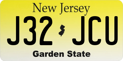 NJ license plate J32JCU