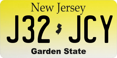 NJ license plate J32JCY