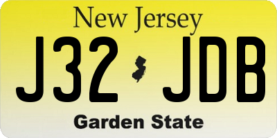 NJ license plate J32JDB
