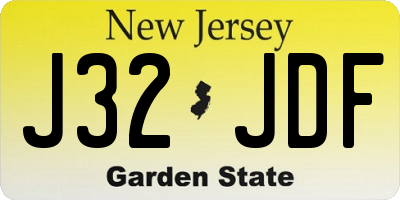 NJ license plate J32JDF