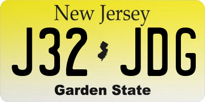 NJ license plate J32JDG