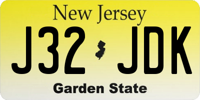 NJ license plate J32JDK