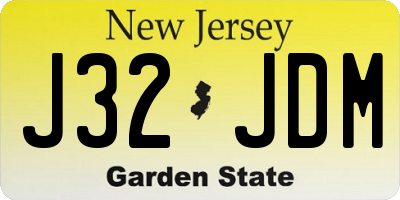 NJ license plate J32JDM